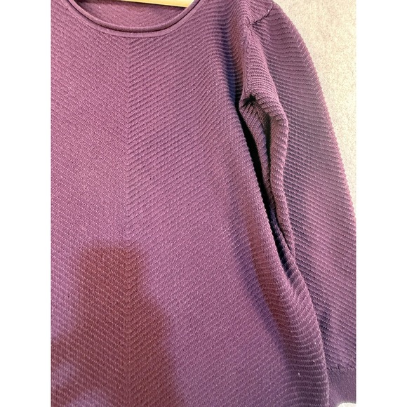 Orvis Womens 100% Wool Chevron Knit Sweater Purple Long Sleeve Crew Neck Size S - Picture 4 of 4